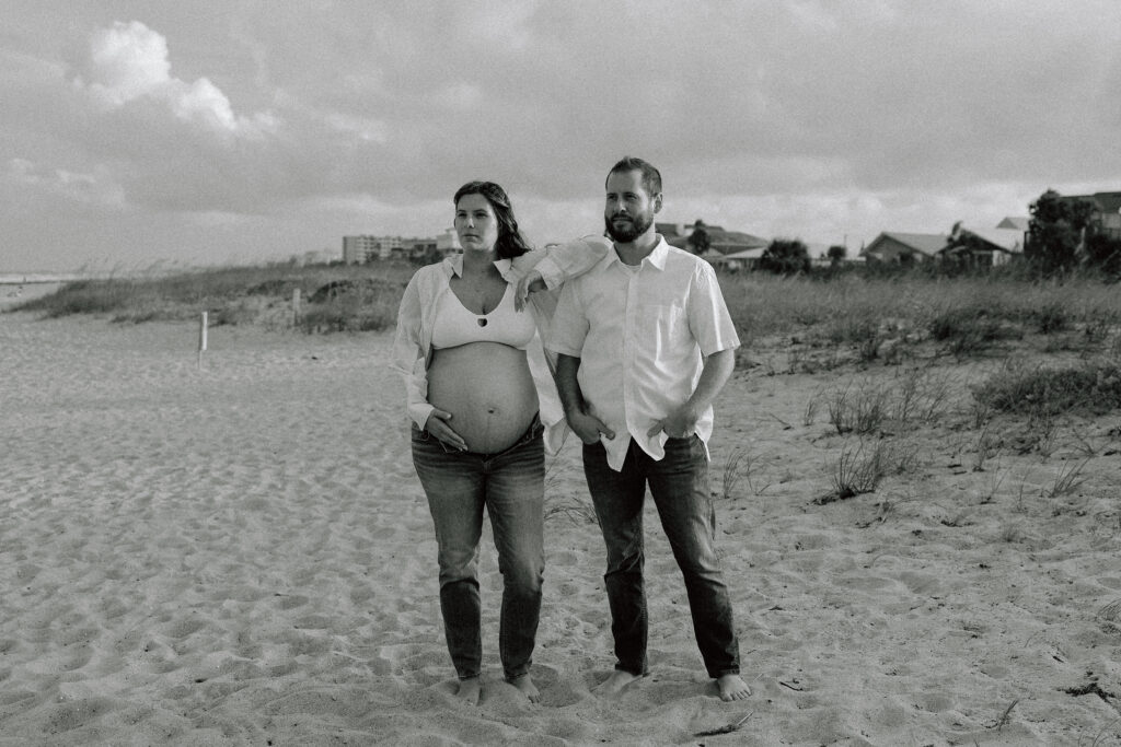 Focus Image Beach maternity photographer on Florida’s Space Coast capturing natural, glowing motherhood sessions at sunset.